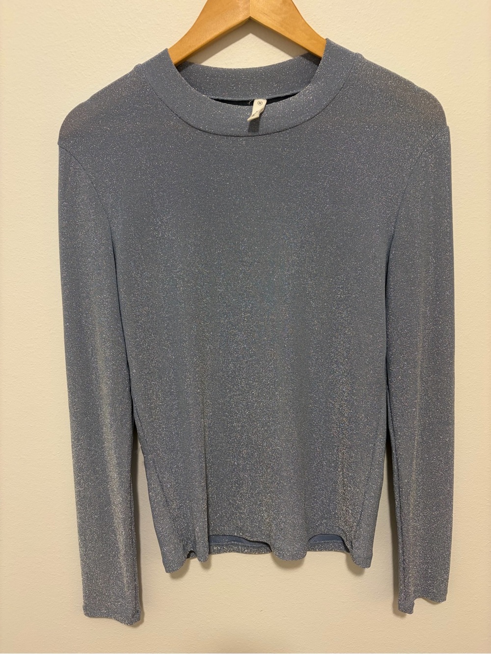 Wishlist Metallic Light Blue Long Sleeve Top